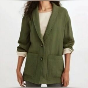 Madewell Olive Green Women's Relaxed 2 Button Blazer Size Medium